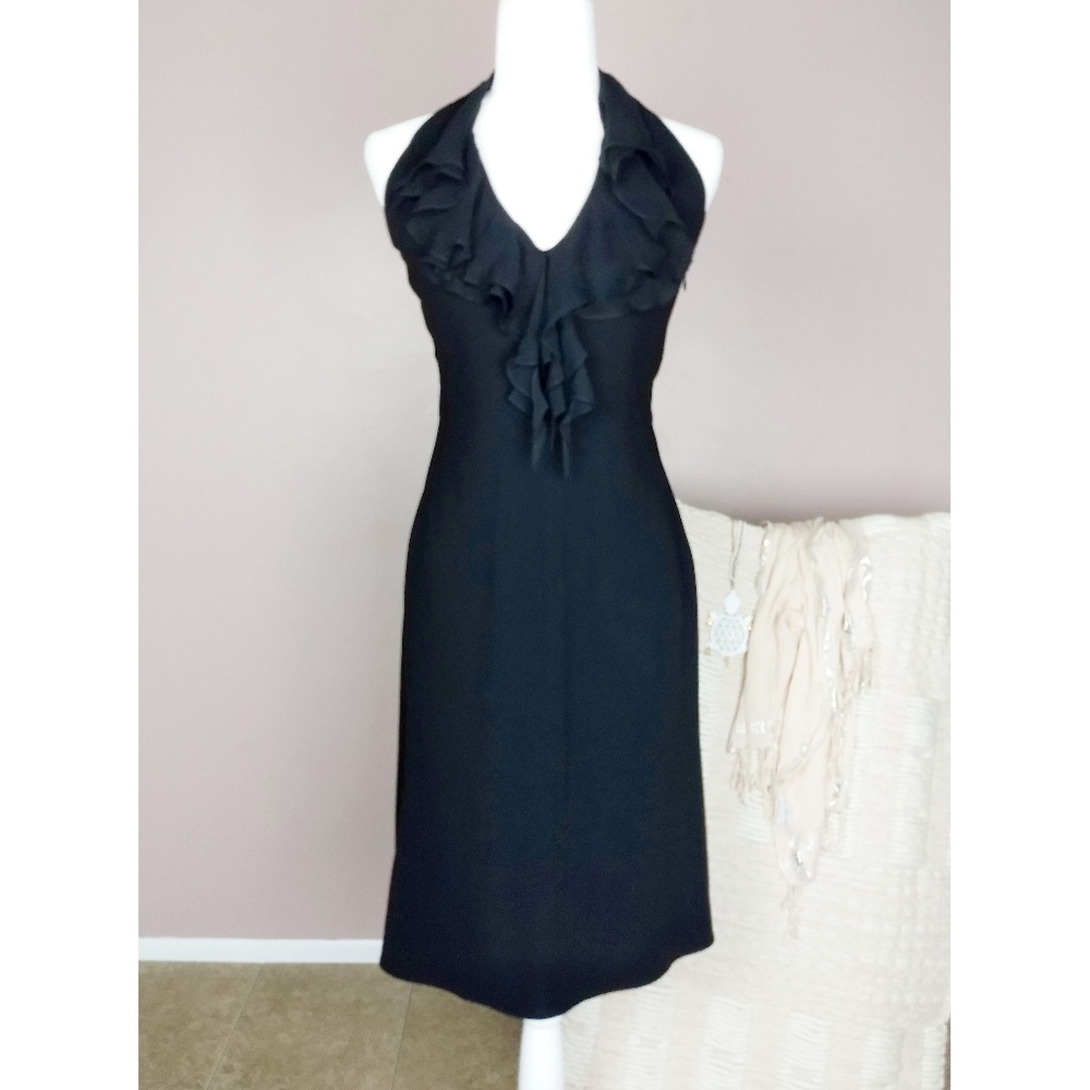 100% Silk Elie Tahari Halter Cocktail Dress B8